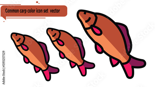 Commercial fishing aquaculture icon set  vector