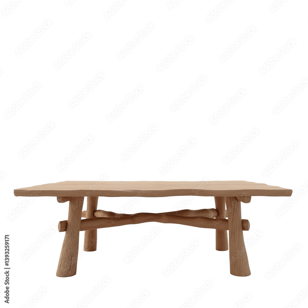 Wooden coffee table with unique rustic design and natural finish suitable for living rooms or lounges Wooden coffee table with unique rustic design and natural finish suitable for living rooms or lounges