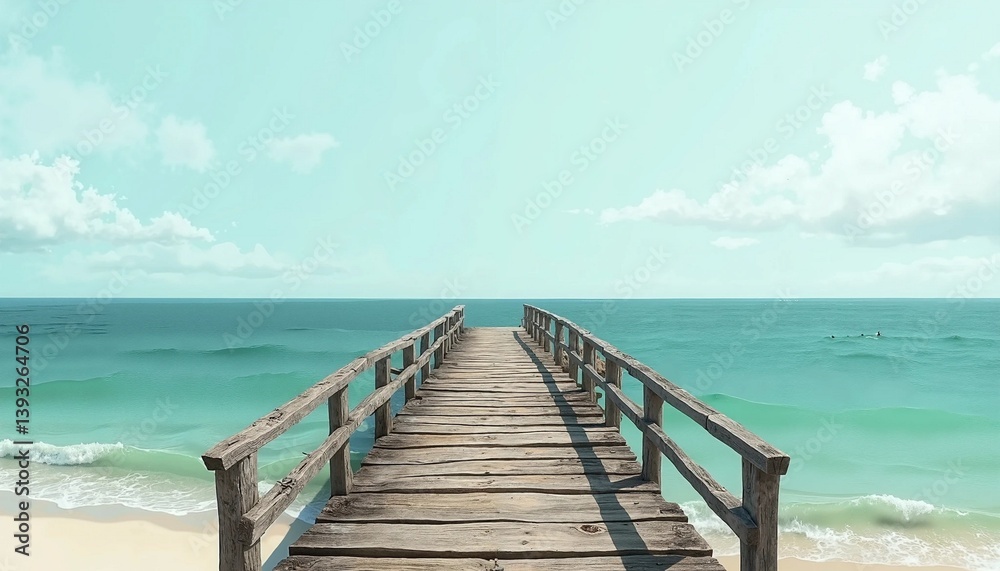 Fototapeta premium wooden bridge over the sea