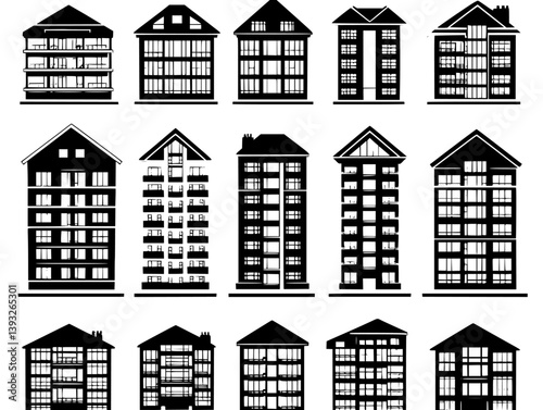 Collection of Condominiums vector icons, Condominiums illustration art