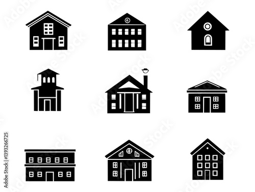 Collection of Student accommodations vector icons, Student accommodations illustration art