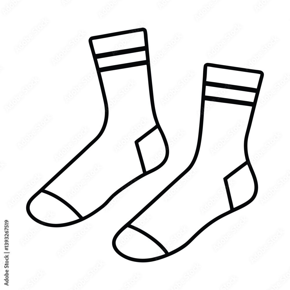 Soccer Socks Outline Illustration on white background
Soccer Socks Outline Illustration on white background
