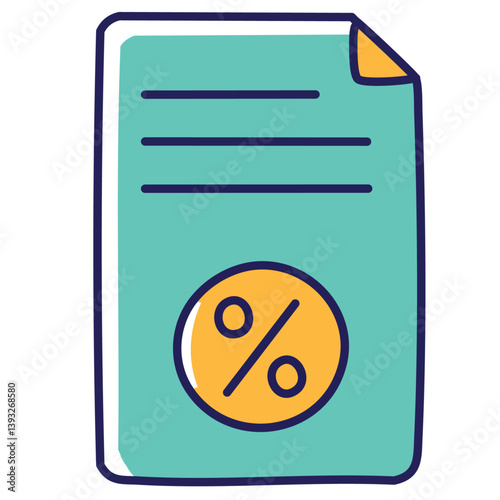 Minimalist vector logo of a customs sheet of paper, clean flat design, no text, white background, business finance theme