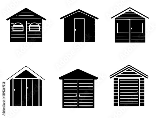 Collection of Sheds vector icons, Sheds vector graphics