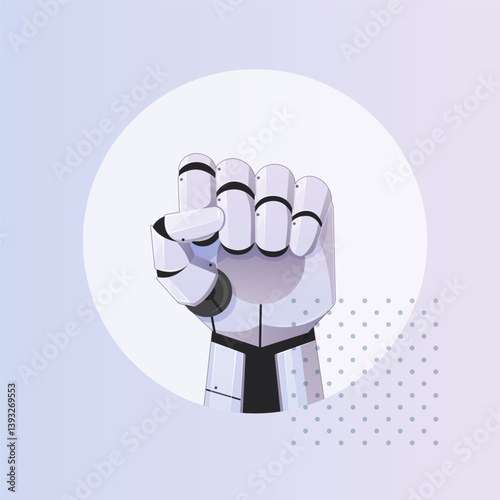 Robotic Hand - Fist Gesture - Illustration