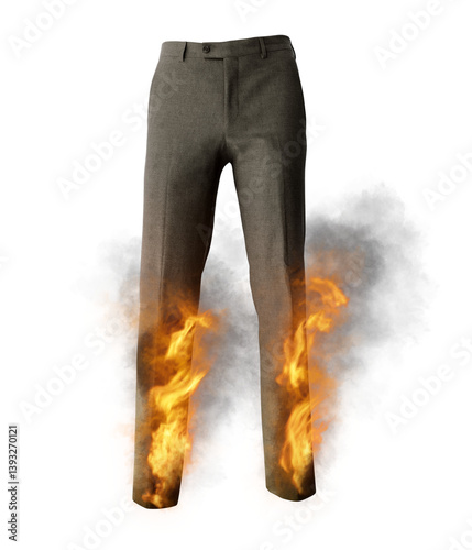 Illustration of pants on fire isolated on transparent background