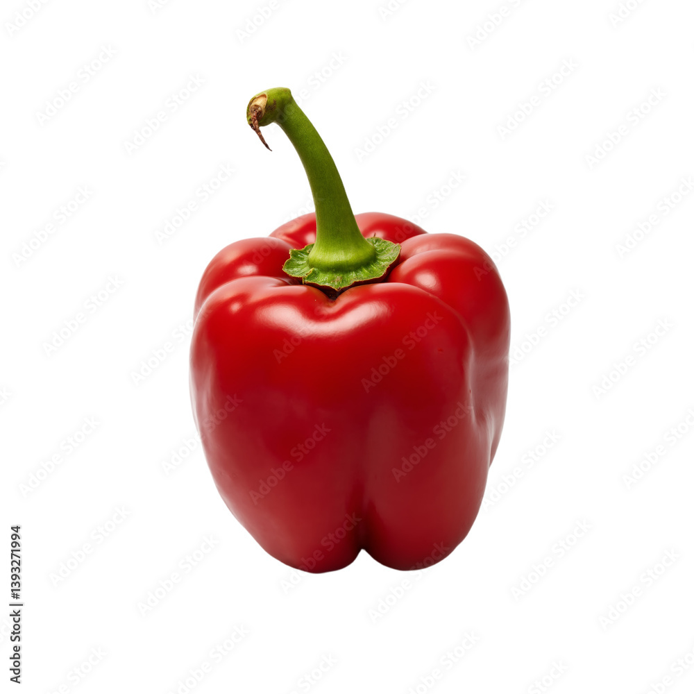 Red bell pepper fresh and vibrant with smooth texture and bright color grown in garden Red bell pepper fresh and vibrant with smooth texture and bright color grown in garden