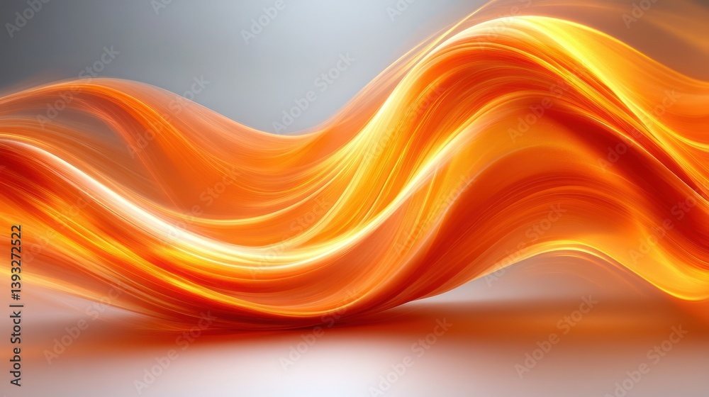 Obraz premium Abstract orange wave flowing on grey background