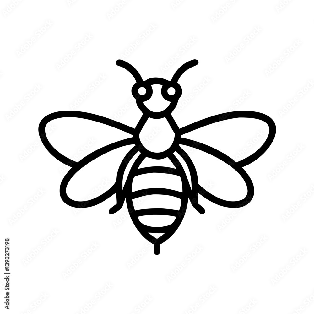 Fototapeta premium Bee Animal outline Icons