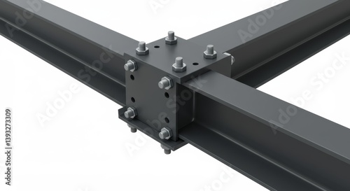 Precision Engineered Steel Beam Connection Point with Robust Bolted Joints