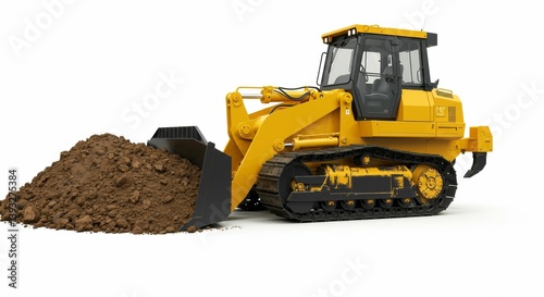 Detailed bulldozer model showcasing power and precision against a plain background