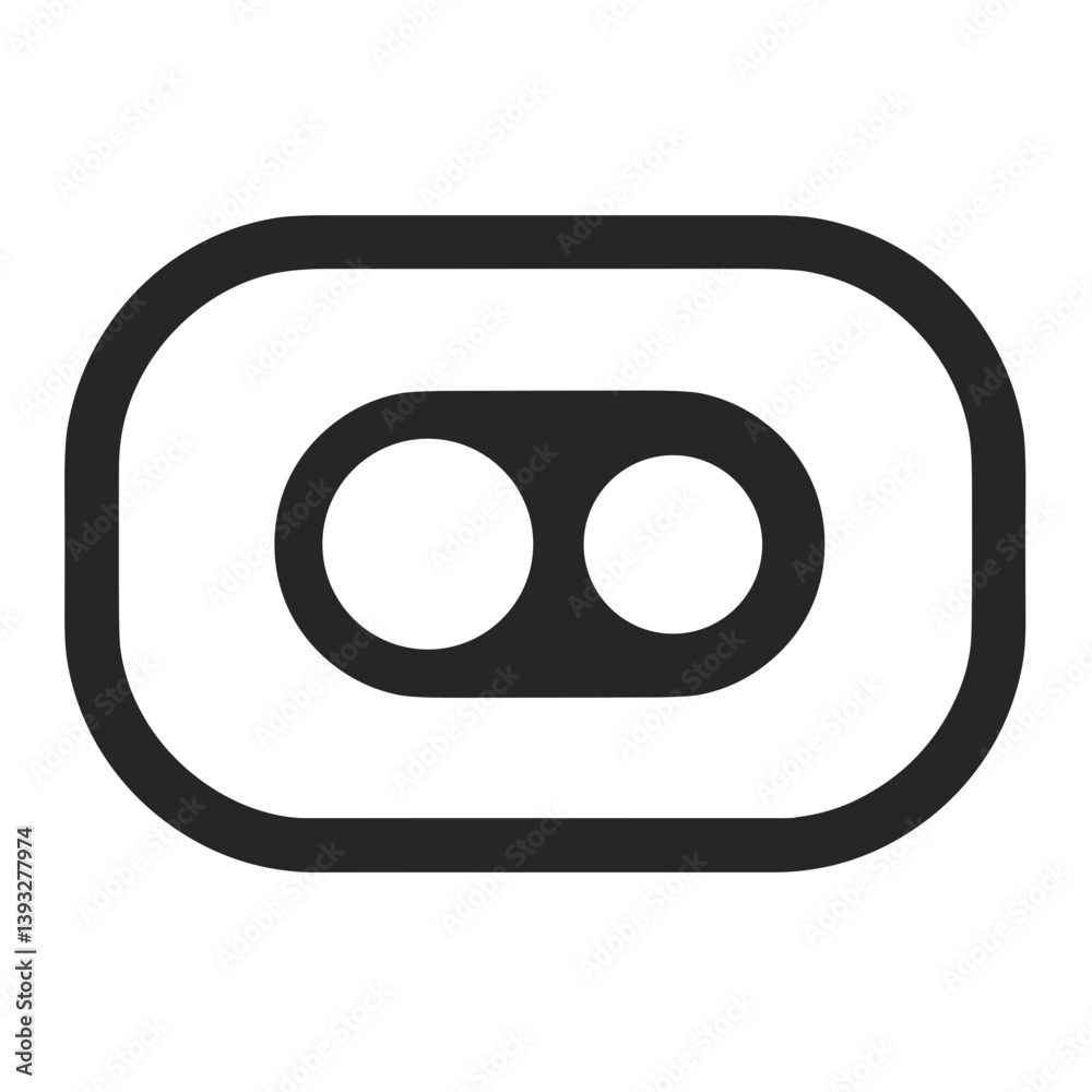 Minimalist toggle icon representing control or switch element in interface Minimalist toggle icon representing control or switch element in interface