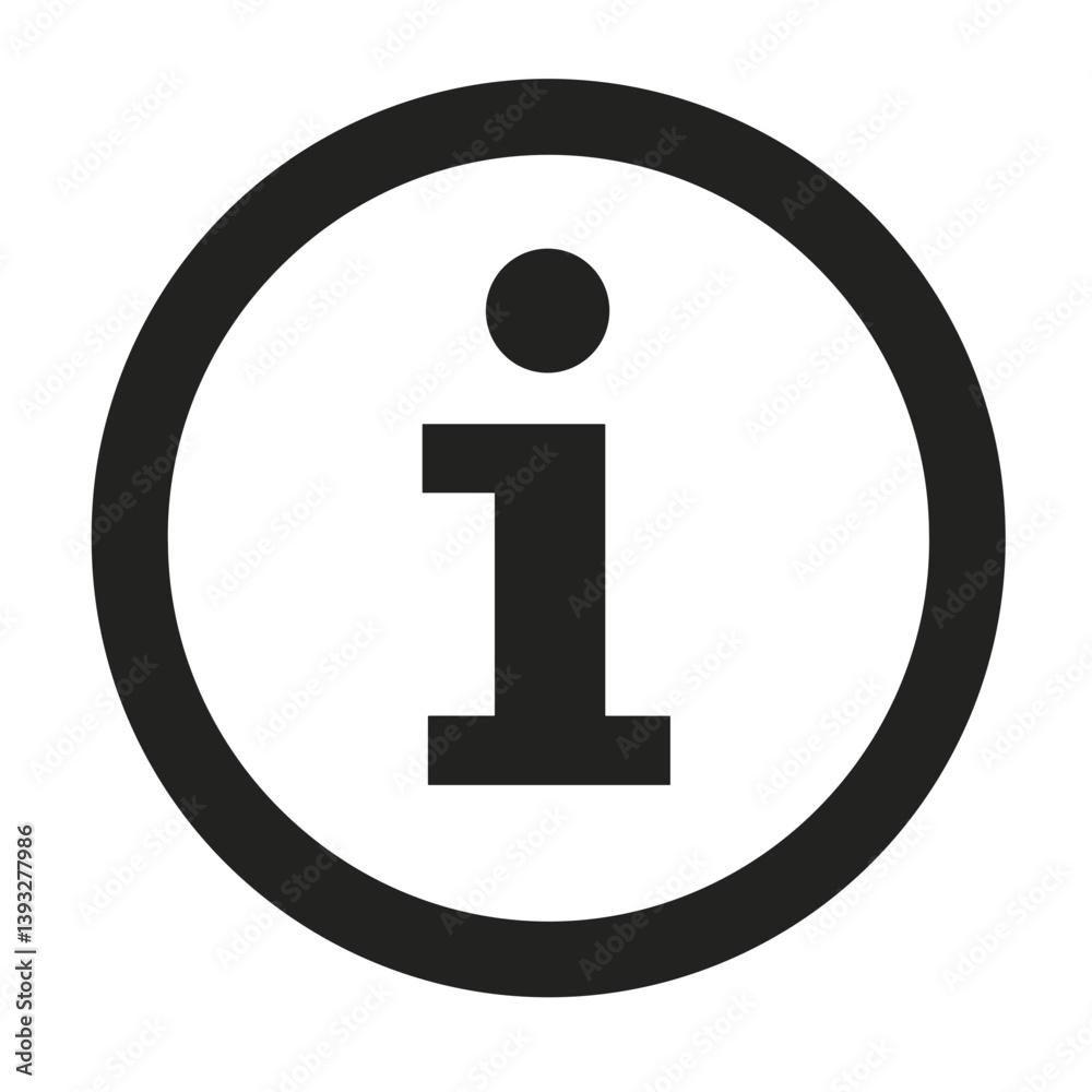 Minimalist information icon representing help or info section in user interface Minimalist information icon representing help or info section in user interface