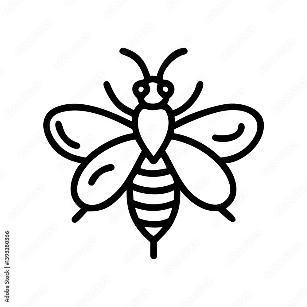 Fototapeta premium Bee Animal outline Icons