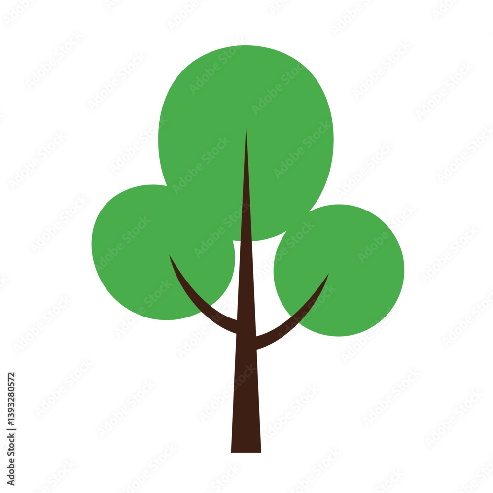 Simple Green Tree Illustration Nature Icon, Eco Symbol, Flat Design Simple Green Tree Illustration Nature Icon, Eco Symbol, Flat Design