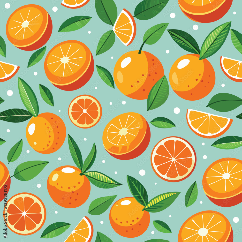 Seamless vector pattern of fresh citrus fruits like orange, lemon, and lime Seamless vector pattern of fresh citrus fruits like orange, lemon, and lime