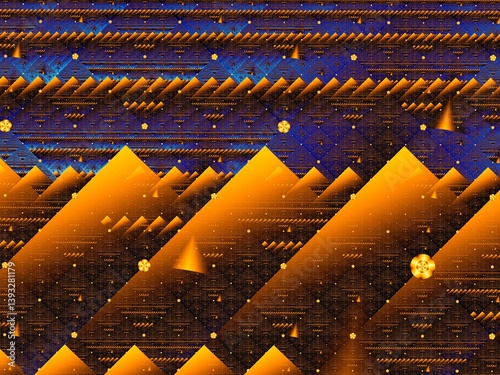 Yellow Mountains, abstract digital background