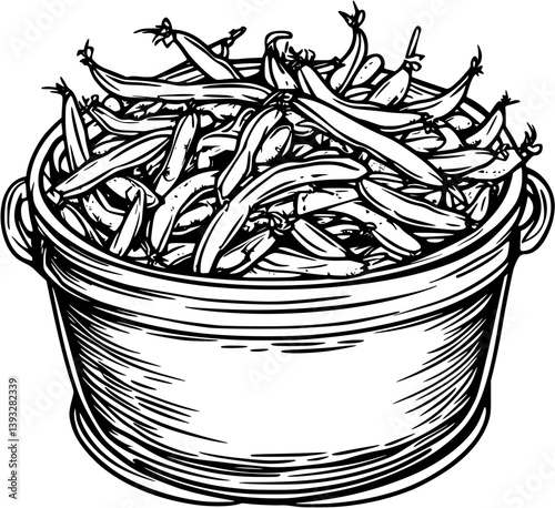 Green Bean Casserole coloring book vector design, Green Bean Casserole vector image