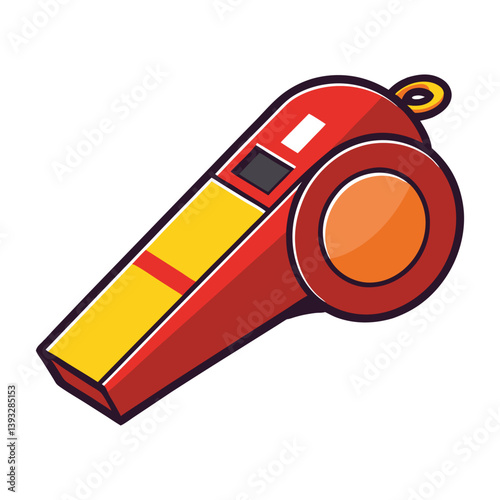 Minimalist vector illustration of Soccer Whistle for referees on white background
