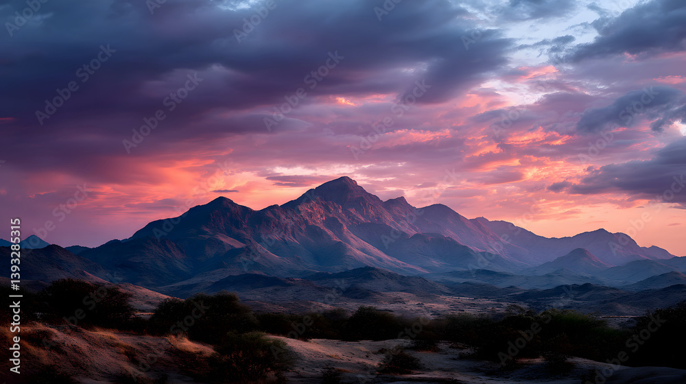 A quiet sunset over the mountain range, with the sky painted in hues of pink and purple as the sun sinks behind the peaks. A quiet sunset over the mountain range, with the sky painted in hues of pink and purple as the sun sinks behind the peaks.