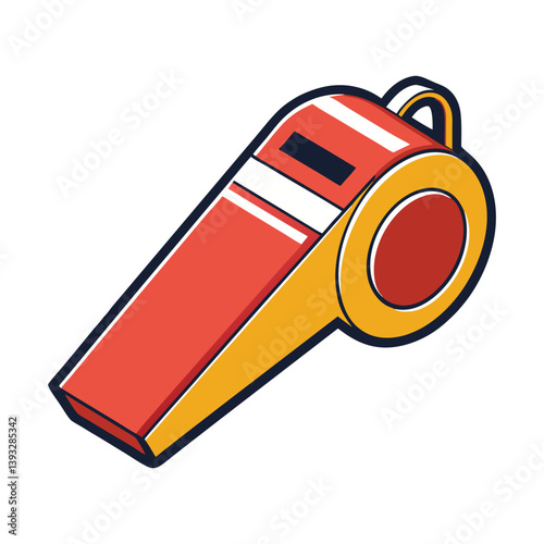 Minimalist vector illustration of Soccer Whistle for referees on white background
