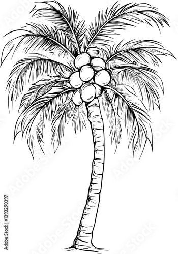 Date Palm coloring book vector design, Date Palm vector graphic