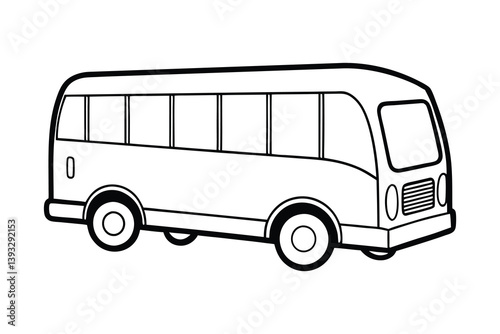 A clip art of bus transport outline illustration on white background 
