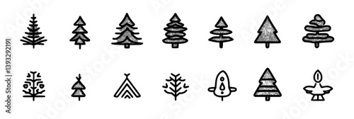 Collection of Spruces vector icons, Spruces vector images