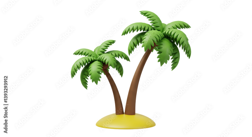 Obraz premium Isolated Tropical Palm Trees