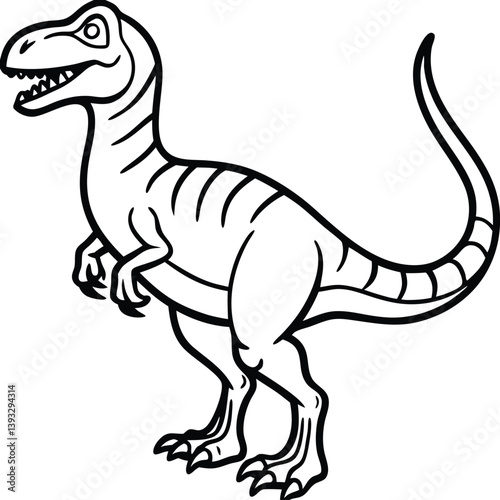 Allosaurus Line art Design With White Background 