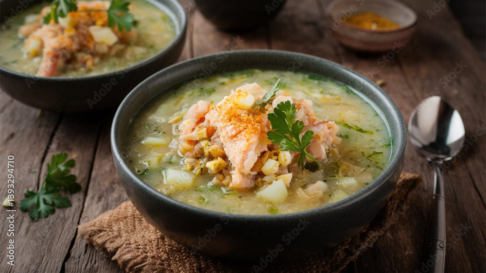 Cullen Skink - Scottish soup made with smoked haddock, potatoes, onions Cullen Skink - Scottish soup made with smoked haddock, potatoes, onions