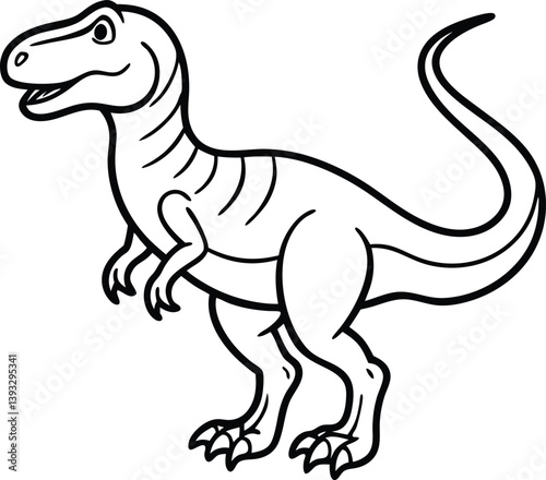 Allosaurus Line art Design With White Background 