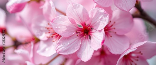 Blossoming Beauty: Delicate pink petals embrace the springtime light in this captivating floral close-up.