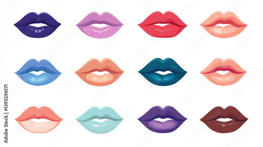 Customizable vector icon of elegant lips, ideal for beauty, skincare, and cosmetic themes; part of a comprehensive icon collection, great for digital platforms like apps, websites, and presentations Customizable vector icon of elegant lips, ideal for beauty, skincare, and cosmetic themes; part of a comprehensive icon collection, great for digital platforms like apps, websites, and presentations