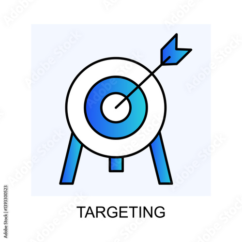 Vector for Targeting. A minimalist design illustrating the process of targeting specific customer groups for effective marketing with editable stroke.