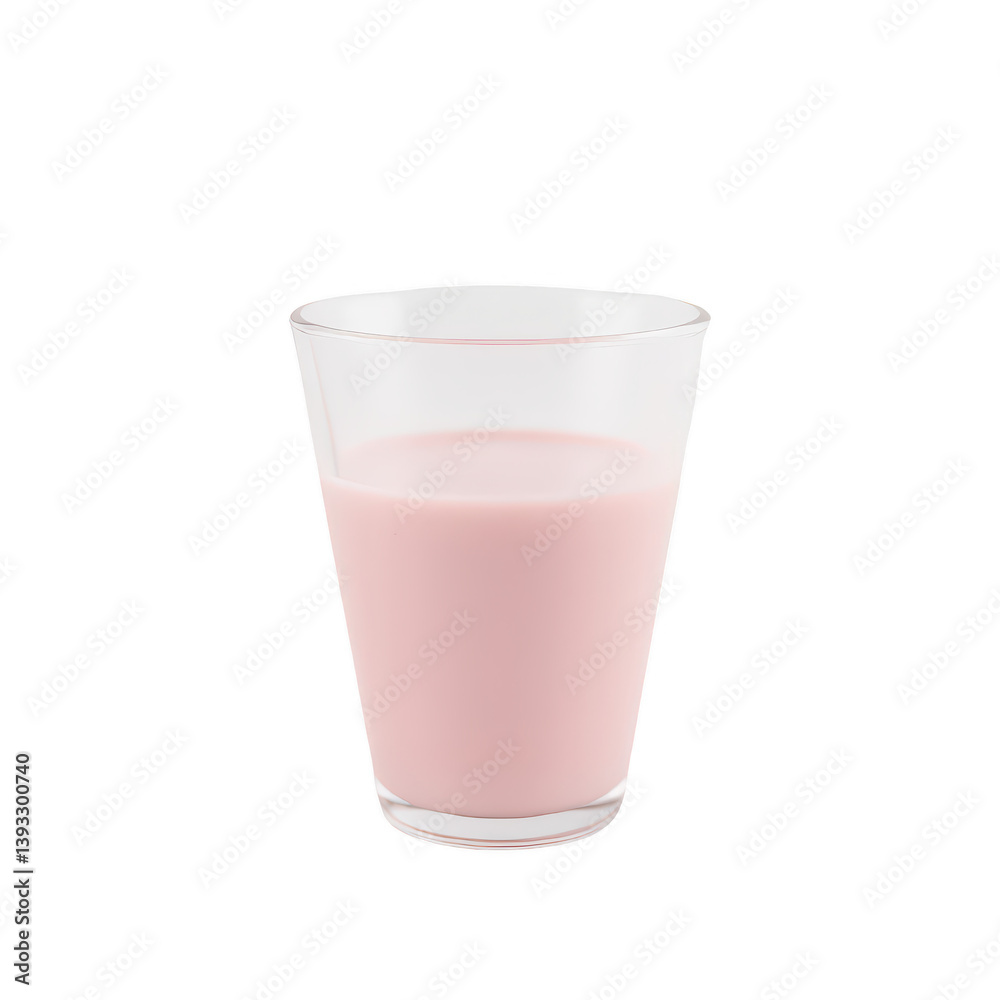 Glass of Pink Milk Drink Glass of Pink Milk Drink