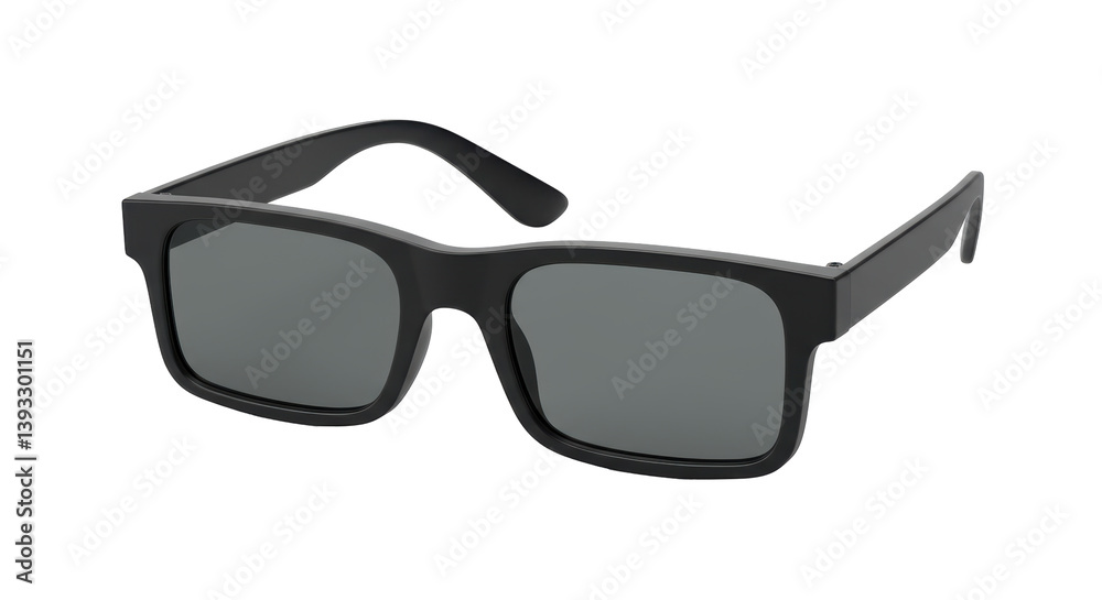 Isolated Pair of Black Square Framed Sunglasses Isolated Pair of Black Square Framed Sunglasses