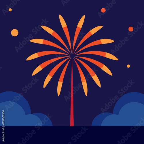 fireworks lighting up a warm evening sky 