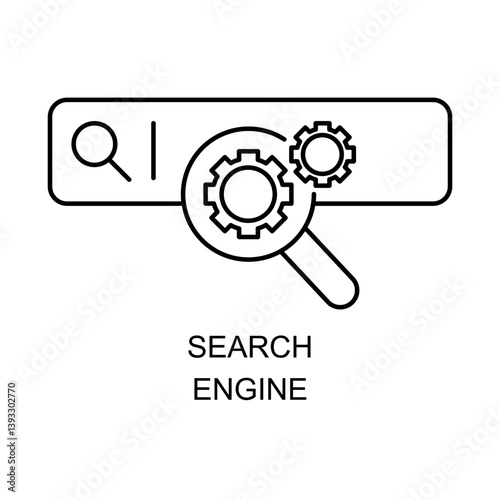 Vector for Search Engine. A design representing the search engine’s role in providing relevant results for users with editable stroke.