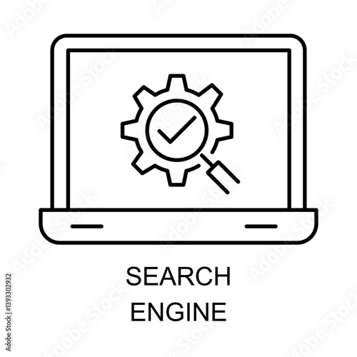Vector for Search Engine. A symbol representing the functionality of search engines in helping users find information online with editable stroke.