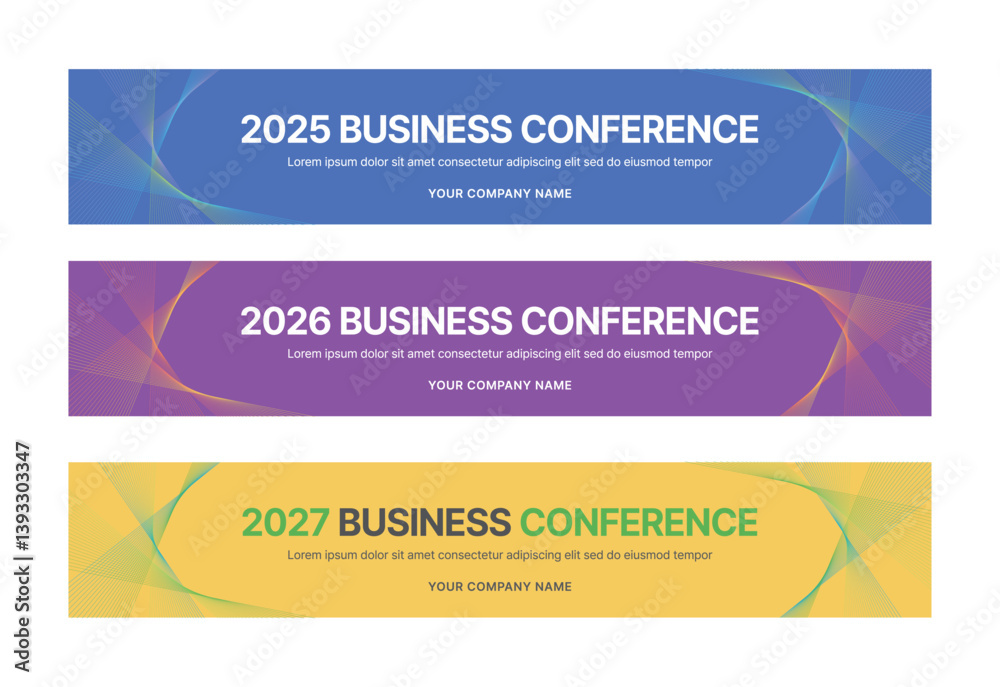 Set of business banner design templates in modern, geometry, abstract shape pattern style for school, company, workshop, seminar, presentation, event and conference. 