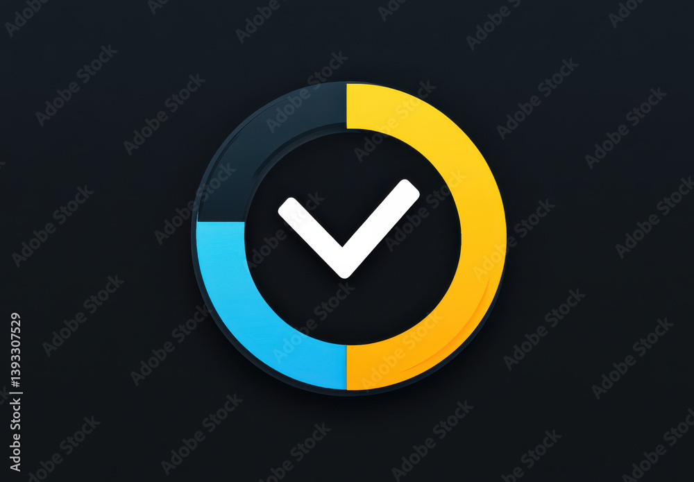 Circle graph with donut chart and checklist 3D icon Circle graph with donut chart and checklist 3D icon