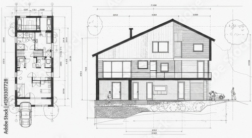 Architectural Blueprint of a Modern Two-Story House - Floor 3