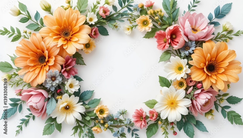 Fototapeta premium Vibrant floral arrangement studio setting decorative artwork bright environment close-up view nature-inspired concept