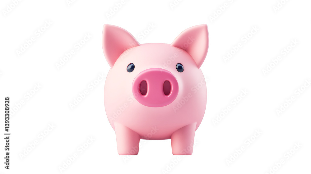 Cute pink piggy bank, savings concept illustration, cut out transparent Cute pink piggy bank, savings concept illustration, cut out transparent