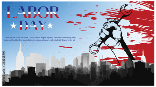  labor day hand lettering background banner template design. Vector illustration .