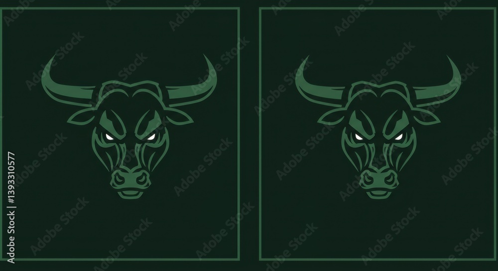 Fototapeta premium Minimalist Angry Bull Logo Design
