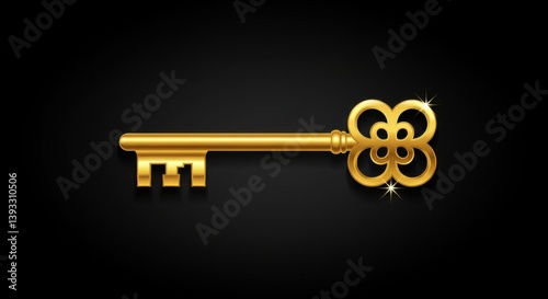 Golden Key Logo Design Set