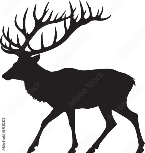Silhouette deer vector photo
