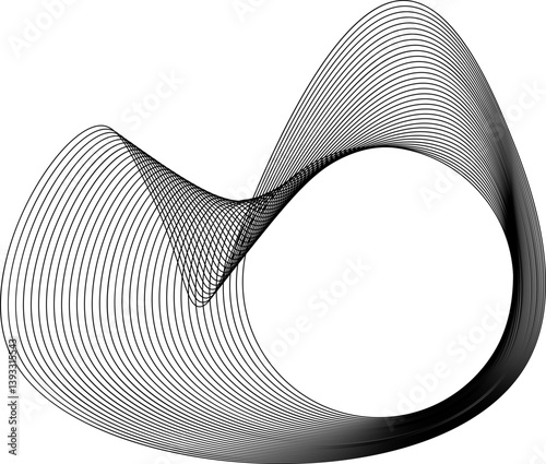 Abstract vector made with a circular center and outer contours inspired by rhythmic wave patterns and organic motion.